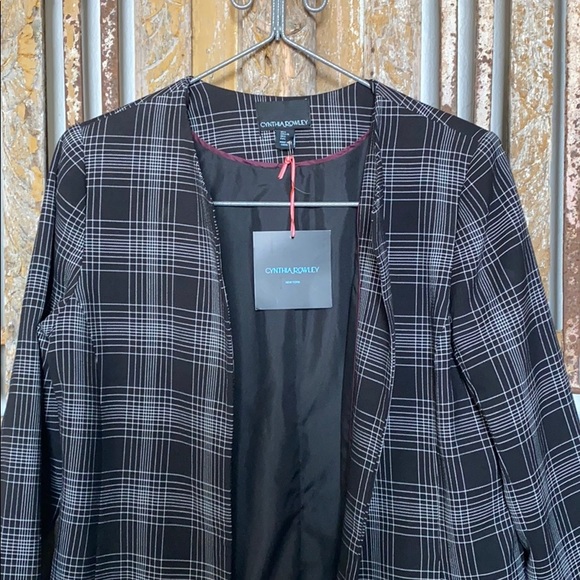 CYNTHIA ROWLEY OPEN FRONT PRINTED BLAZER JACKET LARGE LAYERING - Picture 4 of 7